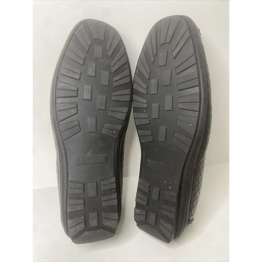 STACY ADAMS Black Driving Mocs Slip On Loafer Casual Dress Shoes Mens 10M GREAT‎